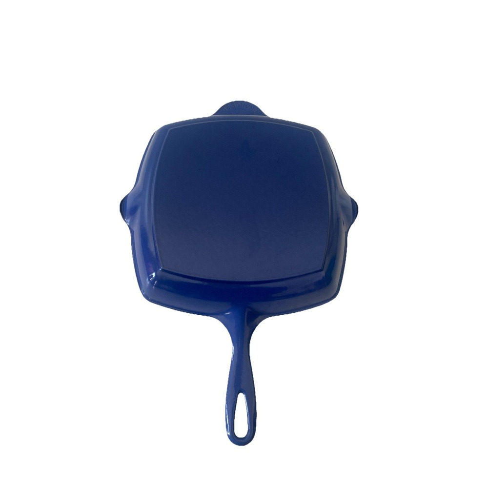 Le Creuset Flame Orange Cast Iron 10-1/4" Square Skillet Grill Double Spout